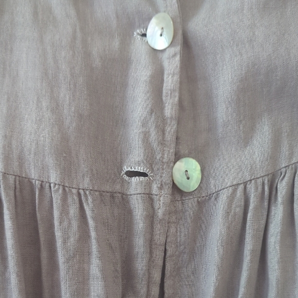 Linen Italy Long Sleeve Button-Up Dress Coat - Picture 3 of 8